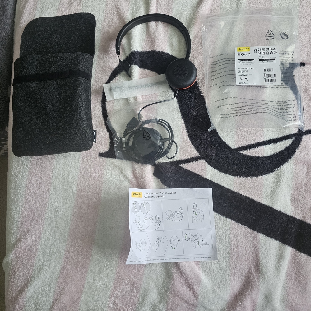 Jabra Black Wired Headset With Case